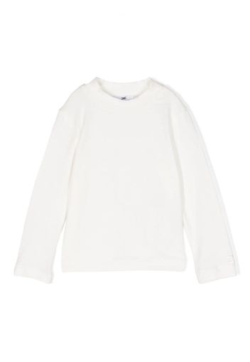 Elisabetta Franchi La Mia Bambina logo-embroidered cotton sweatshirt - White