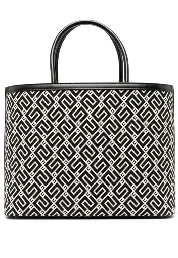Elisabetta Franchi logo-patch monogram-pattern tote bag - Black