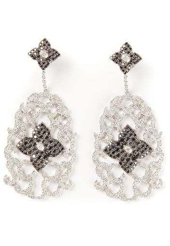 Elise Dray diamond floral pavé earrings - Metallic