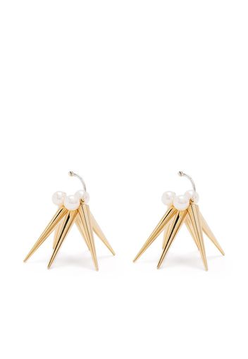 E.M. spike pearl earrings - Gold