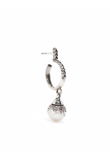 Emanuele Bicocchi Pearl Hoop Earring - Silver