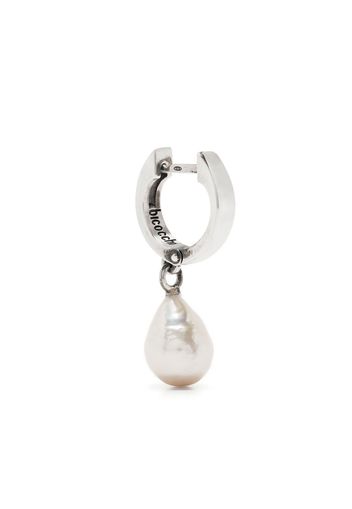 Emanuele Bicocchi drop-pearl huggie hoop earring - Silver