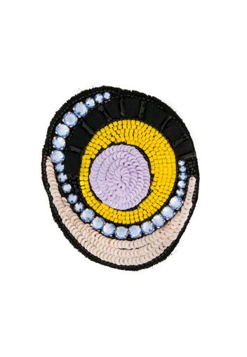 round embellished brooch