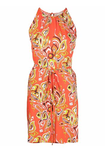 Emilio Pucci Africana abstract-print tied waist dress - Orange