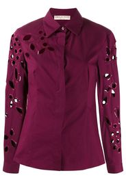 sequin trimmed cut-out blouse