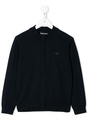 logo zipped cardigan