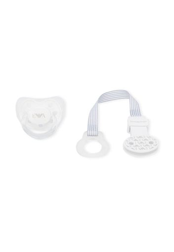 Emporio Armani Kids logo print pacifier - White