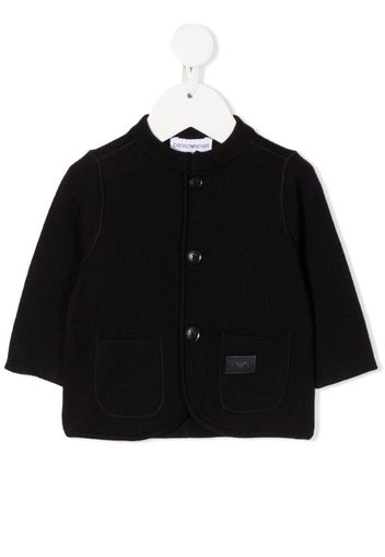 logo patch knitted cardigan