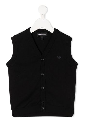 raised logo knitted vest