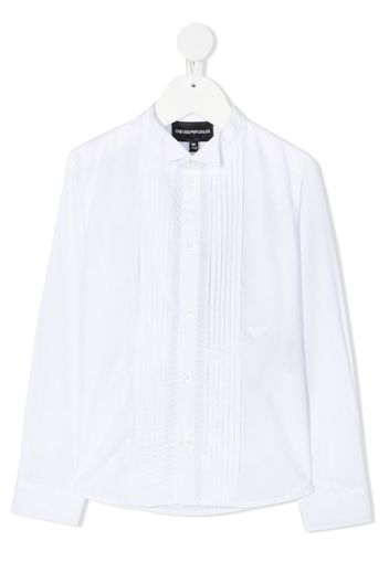 long sleeve pleated bib shirt