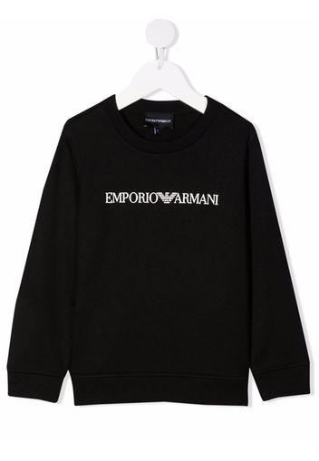 Emporio Armani Kids logo-print crewneck sweatshirt - Black