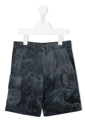 Emporio Armani Kids tie-dye cargo shorts - Blue