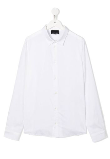 Emporio Armani Kids long-sleeved cotton shirt - White