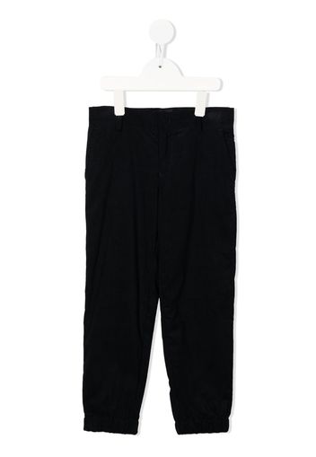 Emporio Armani Kids fine-ribbed straight-leg trousers - Blue