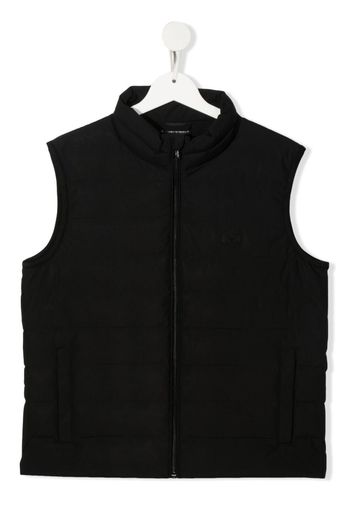 Emporio Armani Kids logo-patch padded gilet - Black