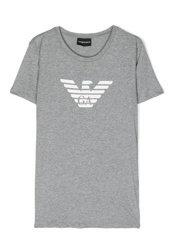 Emporio Armani Kids logo-print cotton T-shirt - Grey