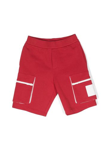 Emporio Armani Kids two-tone cotton track shorts - Red