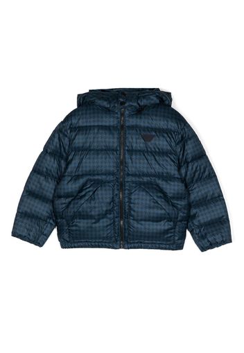 Emporio Armani Kids logo-patch padded jackets - Blue