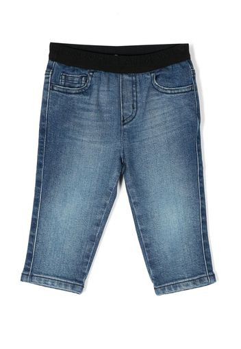 Emporio Armani Kids stonewashed elasticated jeans - Blue