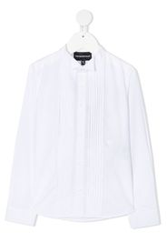 long sleeve pleated bib shirt