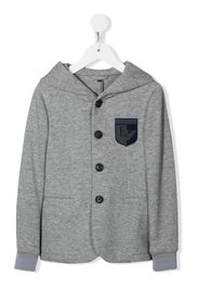 Emporio Armani Kids logo-patch hooded blazer - Grey