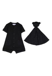 Emporio Armani Kids short-sleeved cotton romper - Black