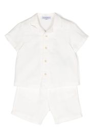 Emporio Armani Kids linen flax-cotton-blend shorts - White