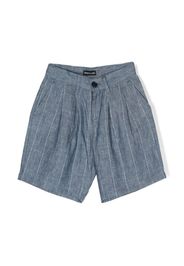 Emporio Armani Kids striped linen shorts - Blue