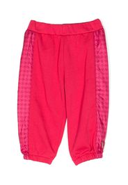 Emporio Armani Kids cotton houndstooth-print track trousers - Pink