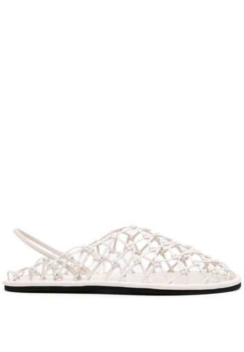 Emporio Armani calf-leather woven sandals - White