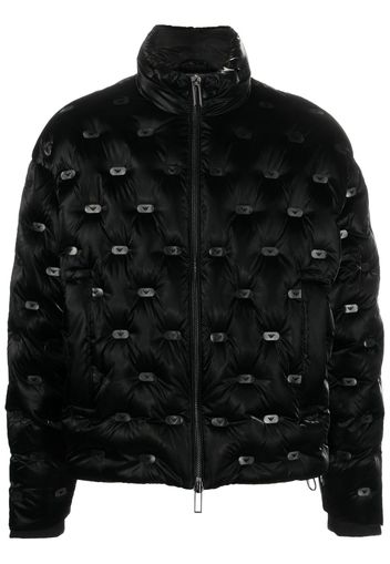 Emporio Armani logo-embellished puffer jacket - Black