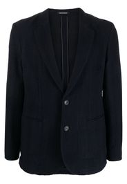 Emporio Armani plaid-check texture single-breasted blazer - Blue