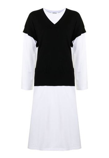 Enföld long-sleeved panelled dress - White