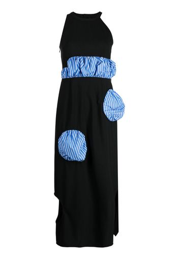 Enföld striped-panel sleeveless midi dress - Black