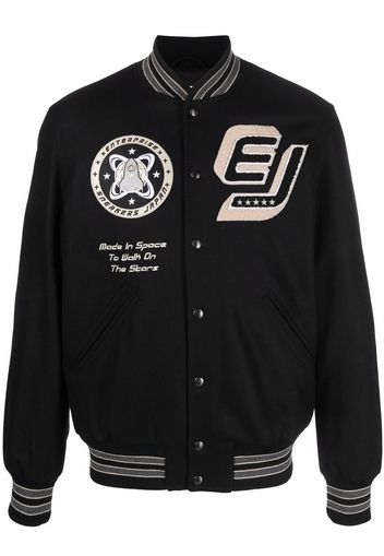 Enterprise Japan Varsity patch-detail bomber jacket - Black