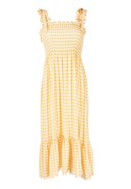 EPHEMERA bow-detail gingham dress - Yellow
