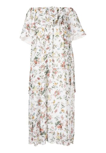 Erdem floral-print ruffle-tiered dress - White