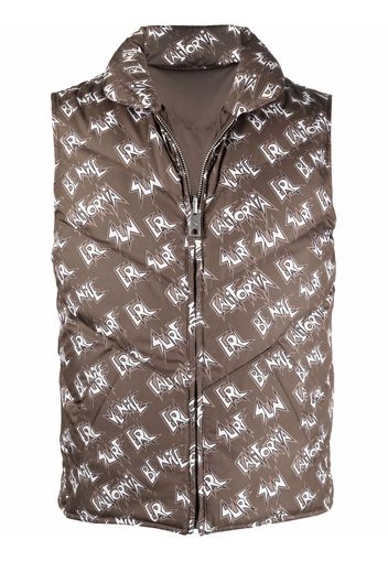 ERL logo-print padded gilet - Green