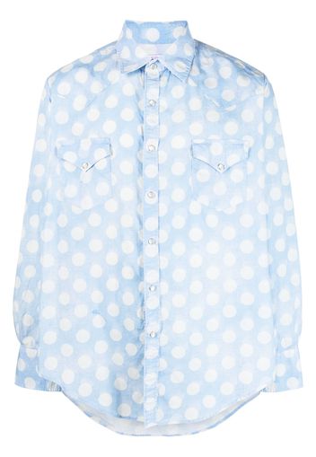 ERL polka-dot print cotton shirt - Blue