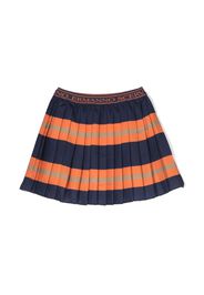 Ermanno Scervino Junior stripe-print pleated skirt - Blue