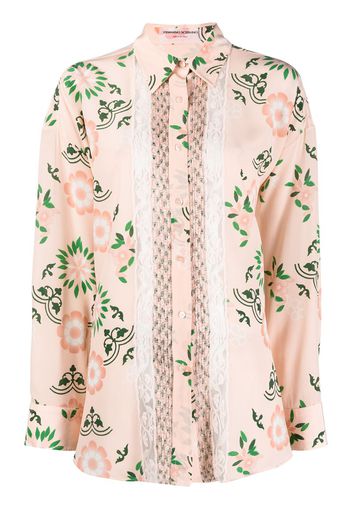 floral print long-sleeved shirt