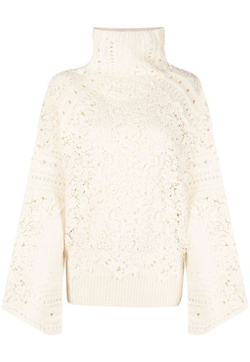 Ermanno Scervino floral-detail knitted jumper - White