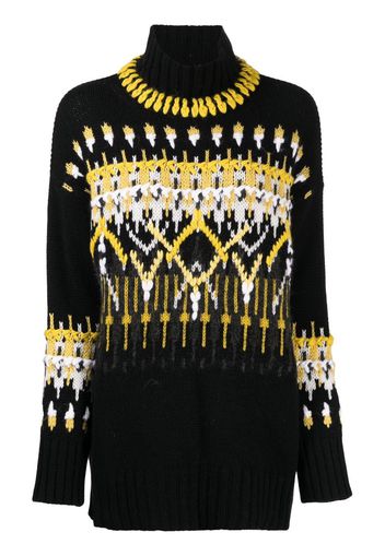 Ermanno Scervino intarsia-knit chunky sweater - Black