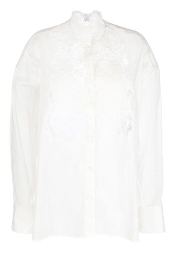 Ermanno Scervino corded-lace long-sleeve shirt - White