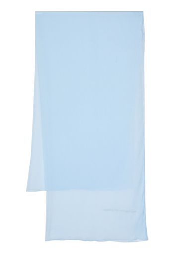 Ermanno Scervino logo-print silk scarf - Blue