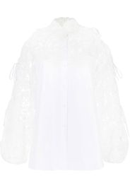 Ermanno Scervino lace-panelling cold-shoulder blouse - White