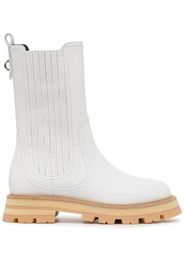 Ermanno Scervino Biker leather ankle boots - White