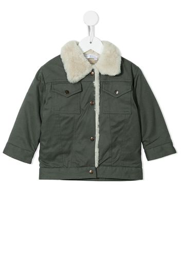 Eshvi Kids lined buttoned coat - Green