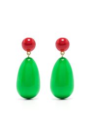 Eshvi two-tone drop earrings - Green