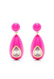 Eshvi crystal enamel drop earrings - Pink